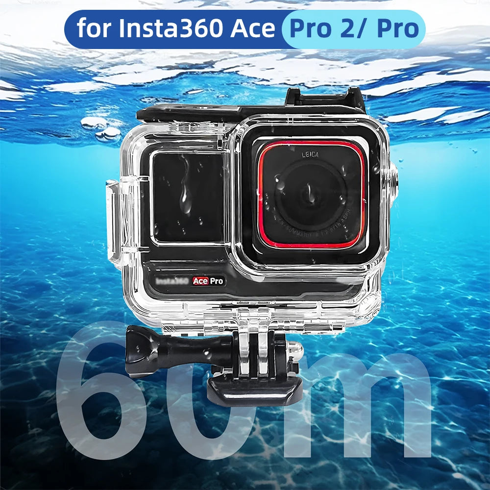 Waterproof Housing for Insta360 Ace Pro 2 & Ace Pro - Diving Case Protector Lightweight Design for 60M Underwater Protection