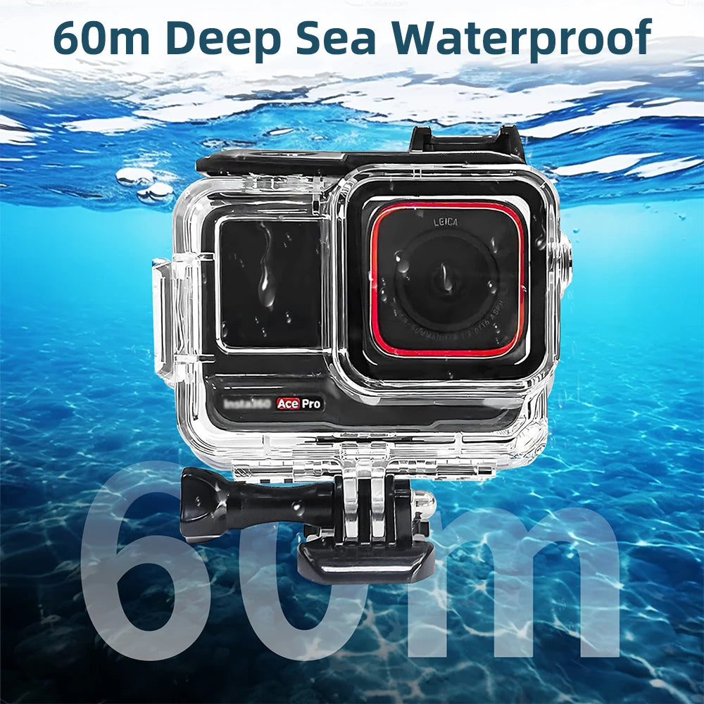 Waterproof Housing for Insta360 Ace Pro 2 & Ace Pro - Diving Case Protector Lightweight Design for 60M Underwater Protection