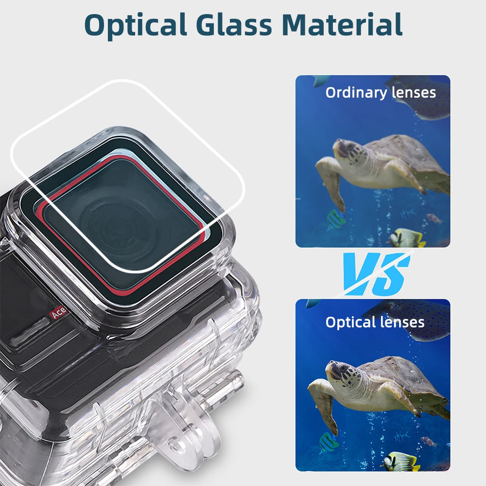 Waterproof Housing for Insta360 Ace Pro 2 & Ace Pro - Diving Case Protector Lightweight Design for 60M Underwater Protection